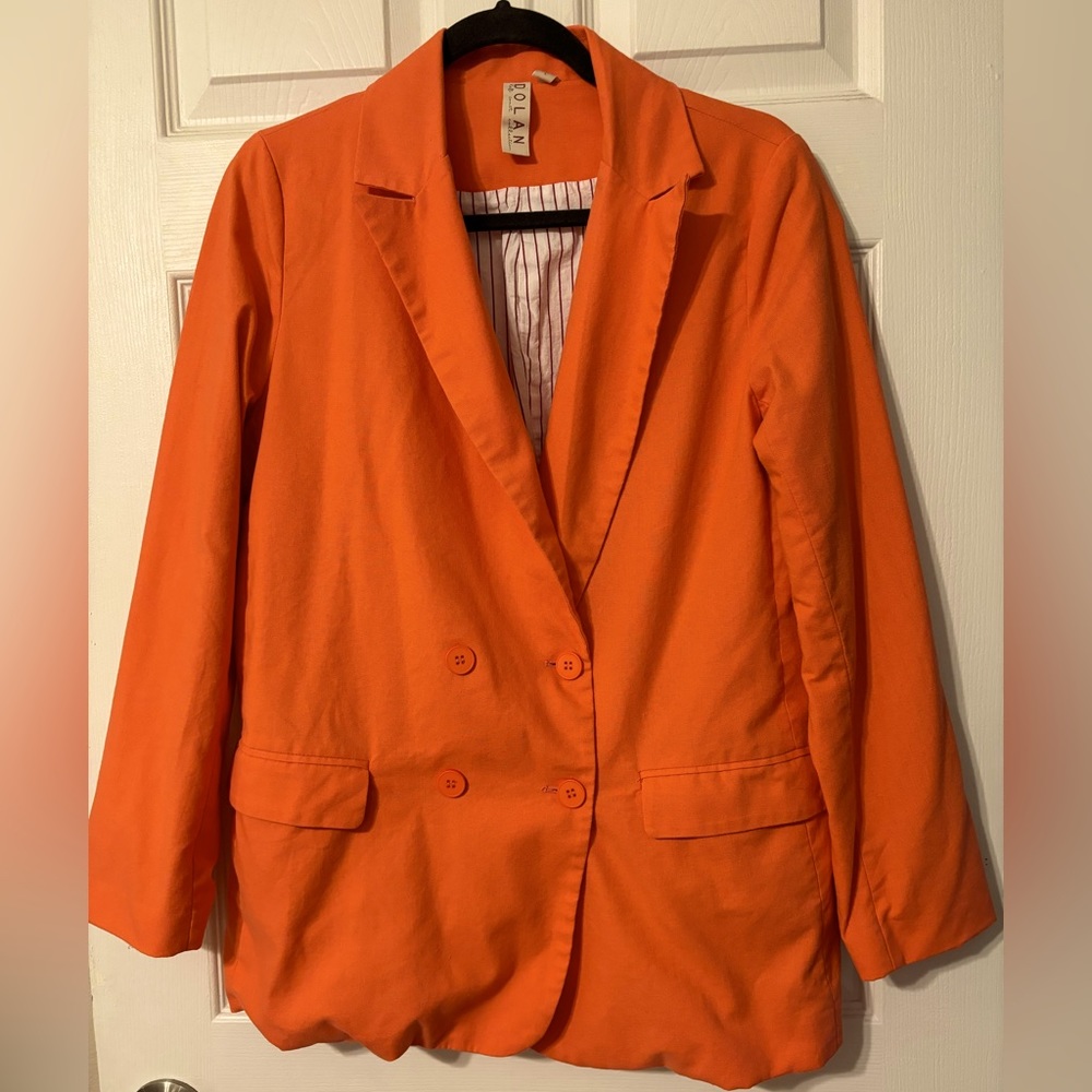 Coral cotton blazer